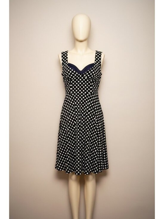 Miusol Dresses & Skirts - Miusol Womens Navy Polka Dot Sleeveless Retro A-Line Midi Dress Size M